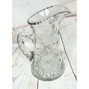Antique Cut Glass Pitcher American Brilliant Period ABP Crystal 10" tall